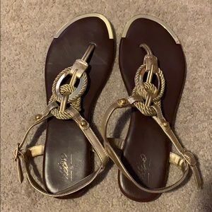 Gold flat sandals